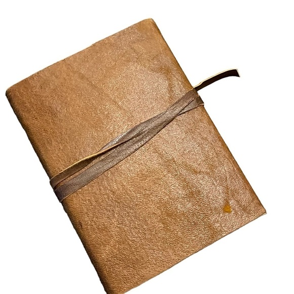 SMALL Handmade Leather Bound Booklet Journal Tablet - Picture 2 of 13